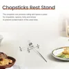 Kitchen Storage 6 Pcs Zinc Alloy Chopsticks Rest Spoons Stand Forks Knives Holder Rack Metal Craft Table Decoration