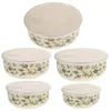 Dinnerware Define tigela de esmalte com tampa de tampa de salada tigelas de contêineres de cozinha mistura de cozinha