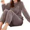 Itoolin Vrouwen Veet Pyjama Set Losse Top En Warme Broek Thuis Casual Warme Wollen Pak Vrouwen Fleece Sets Winter Trainingspakken 78ws #