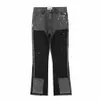 High Street Spliced Speckled Ink Micro Flare Hosen für Männer Cleanfit Casual Wed Baggy Straight Denim Hosen Y2K Jeans p4Q5 #