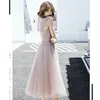 Party Dresses Cocktail Ruched Off the Shoulder Sequined Pink Tulle Kne Length A-Line Plus Plus Size Women Formell klänning Anpassning