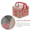 Bins Cookie Containers Lids Metal Empty Tins Decoration Storage Large Candy Gift Woven Tinplate Imitation Rattan Portable Jar