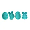 Baking Moulds Happy Easter Plastic Cookie Cutter Egg Biscuit Cartoon 3d Molds Diy Party Supplies Tools J2k2