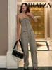 Trafza 2024 Summer Fi Cargo Set Zipper Strapl Skinny Tube Top Fi Zipper Pocket Pantalon de survêtement pour femme Ensemble de 2 W5ML #