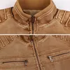 2019 Automne Hiver Pilote Pu Bomber Veste En Cuir Hommes Nouveau Loisirs Militaire Vol Veste Moto Mâle Manteau Plus La Taille KK3112 s3FX #