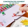 Suprimentos de pintura Atacado 36 cores sólida aquarela pigmento tinta com caneta pincel portátil arte entrega gota casa jardim artes, artesanato otmei