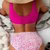 Damen Bademode Sexy High Waist Dot Print Bikinis Sets Zweiteilige Frauen Bandeau Badeanzüge Badeanzug Biquini Tankini