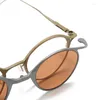 Zonnebril RG1038S Ronde clip van puur titanium Opvouwbare opklapbare extra lichte draagbare unisex handgemaakte klassieke bril