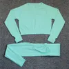 2 Stück Seaml Push Up Sport Gym Anzug für Frauen Slim Crop Top Scrunch Leggings Sportswear Fitn Sets Yoga Workout Kleidung n8Jo #
