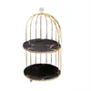 Storage Bags Metal Bird Cage Makeup Cosmetic Organizer Rack For Bathroom Skin Care Cosmetics Table Shelf Black 36cm