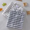 schinte 100% Pure Linen Striped Summer Shirt Men Breathable Stand Collar Short Sleeved Casual Comfortable Shirt New D7Vg#