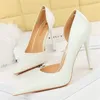 Kleid Schuhe Frauen 10,5 cm High Heels Pumps Hochzeit Braut Stiletto Sexy Retro Hohl Dame Büro Party Nude Weiß