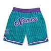 Herren-Shorts, individuell, blau, grün, authentischer Basketball, 3D-gedruckt, Männer, Ihr Name, Mumber, schnell trocknend, Strand