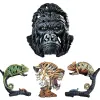 Skulpturen Simulierte Tierskulptur Harzornamente Gorilla Tiger Chamäleon Skulptur Desktop-Dekorationen Weihnachtsgeschenke für Familie und Kinder