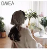 OMEA 100% Real Silk Scarf Women Fashion Modern Small Square Korean Version of The Silk Striped Pattern Luxury Head Scarf Retro 240314