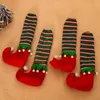 Chair Covers Style For Christmas Decorations Striped Elf Table Foot Cover And Protective