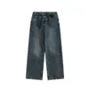 CATTEE New American Trendy Washed Straight Leg Jeans for Men's Versatile Loose and Simple Casual Pants Trendy