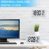 Wanduhren Mini Digitaluhr Temperatur Luftfeuchtigkeit Tragbarer Tisch Hygrometer Home Office Batterie LED