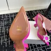 Scarpe eleganti firmate di lusso décolleté con cinturino in raso di cristallo da donna diamanti con fibbia in strass sandali in pelle con punta a punta e tacco alto 36-41