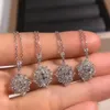 Księżniczka Cut Diamond CZ Pendant Real 925 srebrne impreza wisior ślubna łańcuch Naszyjnik dla kobiet Bridal Charm Bejdia 23 80277L