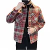 Autumn New Korean Mäns Slim-Fit Single-Breasted Plaid Jacket Male Youth Fi Brand Casual LG-ärmad Lapel Jacket M-2XL 91UW#