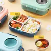 Essgeschirr, auslaufsichere Bento-Bento-3-Edelstahl-Thermal-Lunchbox mit Essstäbchen und Löffel