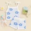 Clothing Sets Toddler Baby Girls Summer Clothes Floral Print Sleevelesss Cami Tops With Drawstring Shorts Set Knit Outfits