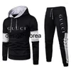 Fatos de treino dos homens moda moletom conjunto hoodies conjuntos treino 2 peça outfits jogger marca terno masculino pulôver inverno streetwear roupas