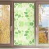 Window Stickers Green Leaf Frosted Film Anti Looking Office Decor Waterproof Decal Leaves