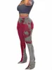 Странные принты кота эластичные женские брюки-клеш с высокой талией y2k Vintage Outdoor Casual Wild Skinny Fi Streetwear Hipster Брюки o0cr #