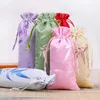 Sacs de rangement 200X Chinois Soie Feuille de Bambou Motif Brocart Pochette Cadeau Bijoux Sachet Bonbons Chocolat Pour La Fête De Mariage Sac De Faveur