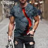 T-shirts pour hommes hommes grande taille t-shirt décontracté mode manches courtes col rond pull en vrac hauts 3D flamme impression graphique plus