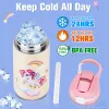 Albums 400ml Children Thermal Bottle Unicorn Water Bottle Keep Cold Water Bottle Portable Travel School Water Bottle for Kids Free Bpa