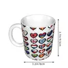 Mugs Eurovision Song Contest Flags Hearts Coffee Casual With Ceramics Juice Cup Case On The Tablle