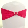 SASHES 10st 50st Stretch Wedding Chair Bow Sash Elastic Spandex Chair Band With Heart for Hotel Event Party Decoration