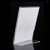 Frames Transparent Acrylic Picture Frame Display Stand Desk Card Price Tag Clip Sign Holder Stands