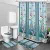 Rideaux de douche Rideau de jardin vert coloré papillon ensemble floral pour salle de bain design moderne décor de bain