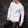 Heren Hoodies Sweatshirts 2024 Oefening Spier Fitness Heren Herfst Sport Vrije tijd Lange mouw Rits aan de zijkant Onregelmatige Kaploze Effen Kleur Trui Kleding 24328