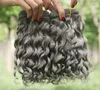 SLIVER GRÅ DEEP WAVE HUMMA HÅRFÖRFARANDE 3PCSLOT DEEP Curly Wavy Hair Bundles Grey Brasilian Virgin Hair Weaves4369619