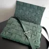 Luxe Femmes Cassette Flap Sac Miroir Qualité Designer Sacs À Bandoulière Noir Vert Intrecciato Veau Argent Matériel Lady Grand Sac À Main Bourse