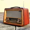 Tragbare Lautsprecher R-2066BT, wiederaufladbares Retro-Multiband-Radio aus Massivholz mit kabelgebundener Bluetooth-Verbindung, USB-MP3-Player, tragbare Outdoor-Lautsprecherbox Q240328