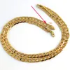 18 K Solid Yellow Gold Filled curb Cuban Link Chain Necklace curb Italian Stamp 750 Men's Women 7mm 75CM long Hip-Hop255O