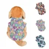 Hondenkleding Mooie zomerkleding Opvallende bevestigingstape Dunne bladprint Huisdier Puppy Tweebenig shirt Decoratief