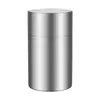 Storage Bottles Double Lid Airtight Jar Travel Container Tea Canister Cookie Coffee Leaves Stainless Steel Tin