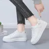 Fitness Shoes Women Fashion Casual Sport Spring Autumn Women's Embroidered White Sneakers Female Breathable Flower Lace-Up Flats