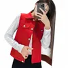 Oversize 6XL Red Denim Vest Donna Casual Short Jean Sleevel Giubbotti Primavera Estate Gilet coreano Fi Cowboy Chalecos F6O5 #