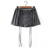 Y2K Womens Clothing Spring Summer Female Sexy Polyester Skirt Women Slim Mini Kawaii Black Chansup Laceup فوق الركبة 240328