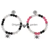 Con cuentas 2 unids / set Pulsera de cuentas de distancia magnética Pareja Amantes del corazón minimalista Pulseras de amistad a juego para mujeres Drop Dhgarden Dhdif