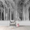 Fonds d'écran Milofi personnalisé grand papier peint mural 3D forêt d'élans fond de neige