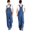 Hot 2021 Nya mäns lösa overaller stor storlek enorma denim bib pants fi ficka jumpsuits män jeans brett ben denim byxa n6ib#